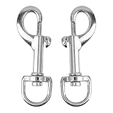 Karabiner für Drehgelenk, 2 Stück, in Silbern, Größe 4, für Hundehalsband, Hundeleine, Karabinerhaken mit abgerundetem Wirbel, Schnalle Schlüsselbund Gurtband, Schlüsselanhänger Drehkopf Paracord