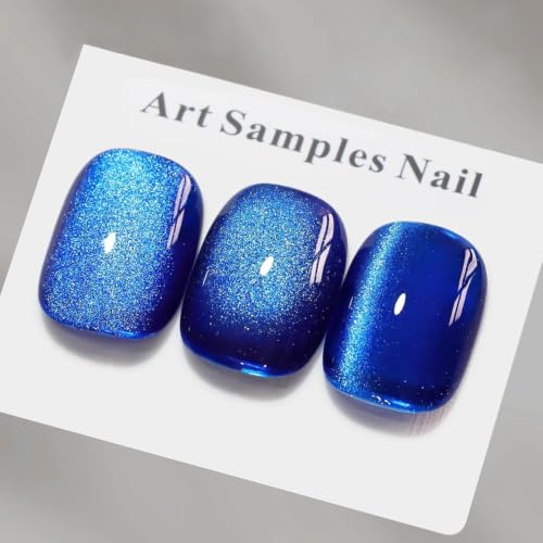 Image of Cat Eye Gel Polish with Dual Magnet 15ML Holographic Glitter Magnetic Soak-Off UV /LED Gel Polish for Salon & DIY Nail Art (GALAXY INDIGO)
