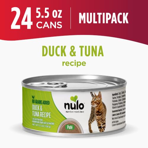 Image of Nulo Canned Wet Cat Food, Pate, Duck & Tuna Recipe, 5.5 oz x 24