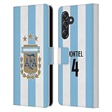 Head Case Designs Officially Licensed Argentina National Football Team Gonzalo Montiel 2024/25 Player Home Kit 2nd Group Leather Wallet Case Compatible with Samsung Galaxy M55 5G
