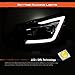 AKKON - Fits 2013 2014 2015 Sentra LED DRL Projector Front Black Bezel Headlights Headlamps Pair Left + Right