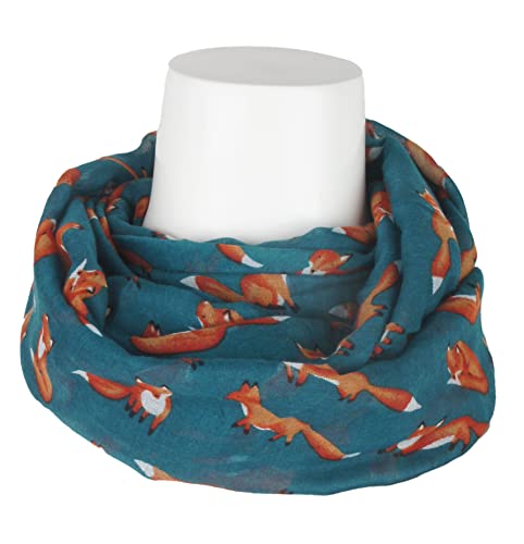 VIVIAN & VINCENT Fall Winter Soft Lightweight Fox Sheer Infinity Scarf for Women3