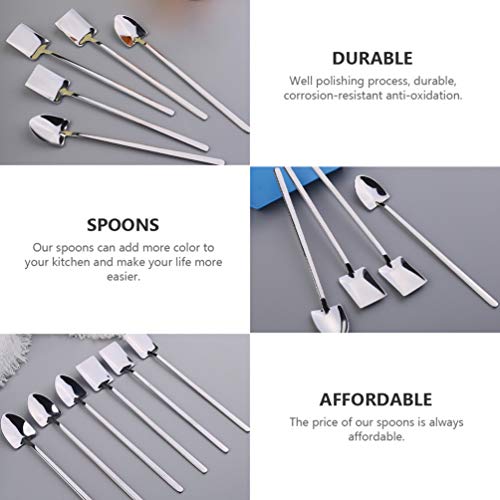 Colheres de café de aço inoxidável para sobremesa, 4 peças, da Hemoton, colheres de café, colheres d