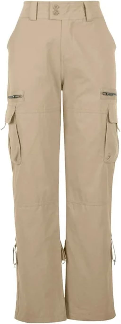 DMOYALA Women's Cargo Pants High Waisted Casual Wide Leg Pants Baggy Stretch Military Tactical Pants with Pockets