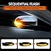 D-Lumina Sequential LED Side Mirror Turn Signal Lights Smoked Lens for Toyo-ta Corolla Camry Avalon Prius C Auris Yaris Verso Vios Scion iM, Dynamic Indicator Strip Blinker Mirror Marker Light