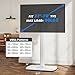 YOMT Universal TV Floor Stand with Mount for 27-70 Inch LCD LED OLED TVs, Swivel Height Adjustable Tall TV Stand, Space Saving Design for Corner Bedroom Living Room, White