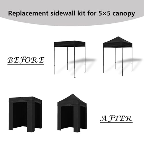 Eurmax USA Enclosure Wall Kit for 5x5 Pop Up Canopy Tent,4 Walls ONLY (Beige)