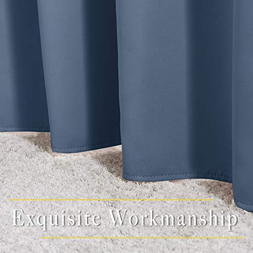 NICETOWN Blackout Curtain Drapes for Living Room - Decorative Thermal Insulated Solid Grommet Top Room Darkening Window Treatments (Stone Blue, 1 Pair, 66 x 72-Inch) - Thumbnail 6