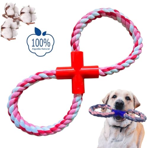 Brinquedo Corda Mordedor Pet Osso Infinito Para Cães Cachorro Corda Pet Dental (Vermelho - 8)