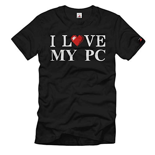 Ordinateur cœur pixel t-shirt noir grande taille XXXXX-Large confortable qui ne serre pas