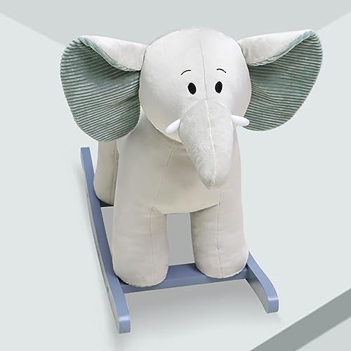 Caballito balancín para niños de 1 año en adelante Caballito balancín para niños pequeños de 1 a 3 años Mecedora de Felpa con cinturón de Seguridad para bebés de 6 Meses Juguete para niños