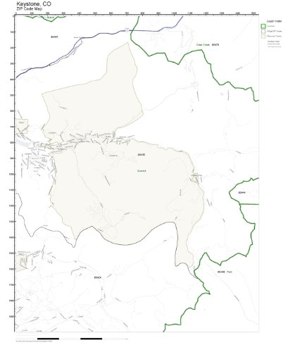 ZIP Code Wall Map of Keystone, CO ZIP Code Map Not Laminated: Amazon ...