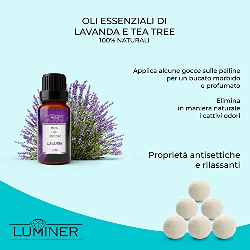 Palline Per Asciugatrice Di Lana, 6 Palle Per Asciugatrice Antipiega E Cattura Peli Con Olio Essenziale Alla Lavanda, Palline Di Lana Per Asciugatrice Con Profumatore Per Il Bucato Luminer - 4