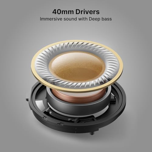 pTron Studio Evo 70hrs Beige Wireless Over Ear Headphones - Image 7
