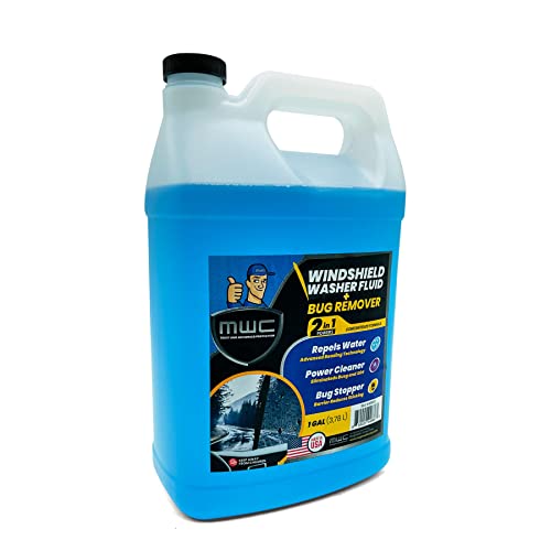 Mwc Windshield Washer Fluid, Ready To Use, Removes Dirt, Safe For The Environment, Removes Grime, Streak Free Glass Cleaner ,+ 32°F, 1 Gallon (3.78 Liters) #TOP5