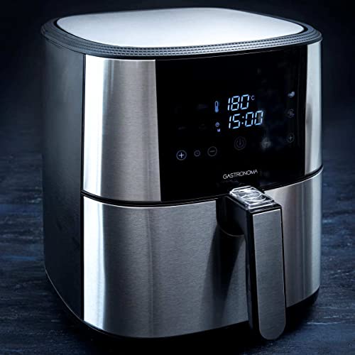 Gastronoma 18290002 Heißluftfritteuse 6 Liter XXL aus Edelstahl mit digitalen LED-Display, 8 Programme, 1800Watt Heissluftfritteuse Airfryer, Ohne ÖL Fritteuse Luftfritteuse, Edelstahl Schwarz – Bild 7