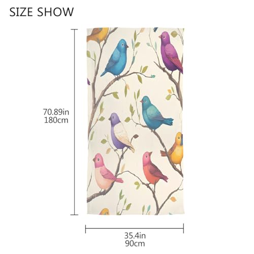 Little Birds Scarves for Women Lightweight Bird On Branches Silk Scarf Long Fashion Soft Neck Scarves Sheer Shawl Wrap Muffler Neckerchief 180x90 CM3