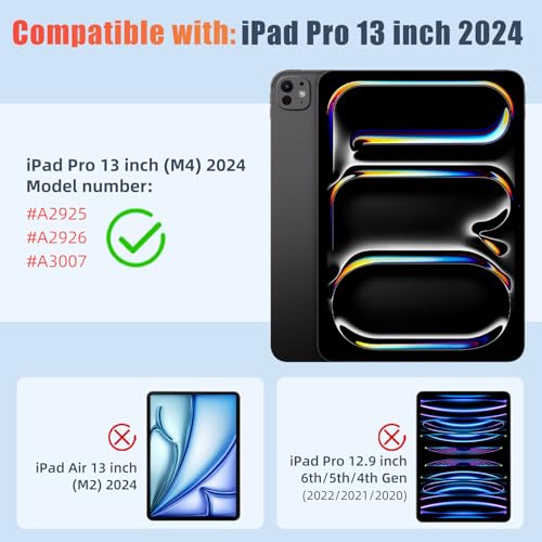 New Compatible with iPad Pro 13 inch Case M5 2025/M4 2024 with Built-in Pencil Holder, Kidopire for iPad Pro 13 Case with Hard Clear Back Shell, Support Pencil Pro & Pencil USB-C, Auto Wake/Sleep,Pink by kidopire - Used condition - Image 2