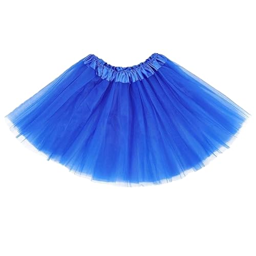 GIUSOBG Tutu Elastico Tul 4 Capas 30 cm Tutu Niña, Adulto Adolescente Falda Tul Mujer Retro 80s Fiesta Halloween Carnaval Disfraz (FR/ES, Letras, M, 32, Regular, Regular, Azul Rey)