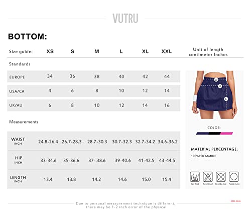 Vutru Women's Tennis Skorts Athletic Quick-Dry Lightweight Golf Skorts Skirts With Phone Pockets Running Workout Skorts Blue #TOP6