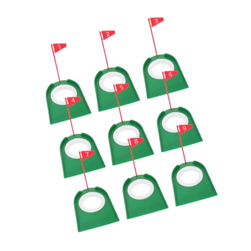 VANZACK Golf Putter Practice Indoor 9pcs Plastic Golf Putting Cup Numbered Flag Set Training Aid