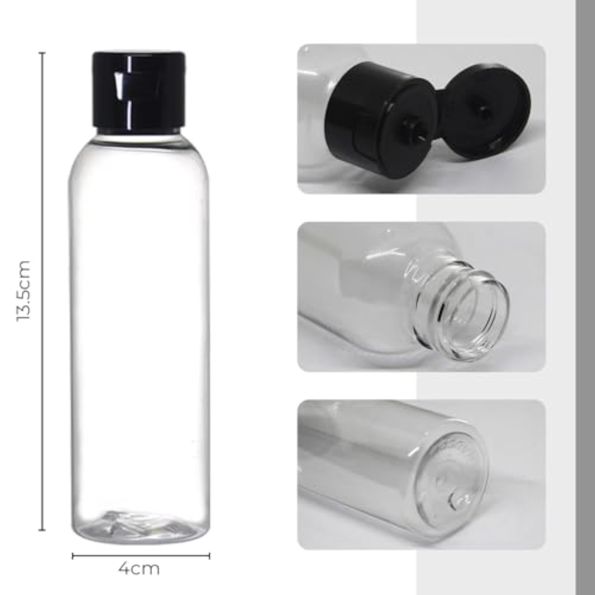 120ml Empty Clear Plastic Bottles for Travel Size Cosmetics