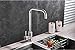 REPLYSAT Brushed Nickel Rotate Neck Kitchen Sink Faucet Single Lever Swivel Spout Bathroom Kitchen Mixer Tap One Hole Stainless Steel Tap