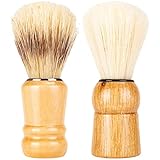 LALAFINA 2Pcs Pennello Barba Manico In Legno Pennello Barba Pennello Per Parrucchiere Penn...