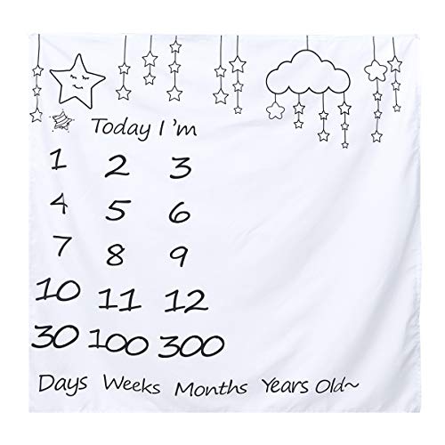 KESYOO BebÃª Mensal Marco MiliÃ¡rio AlgodÃ£o Estrela Nuvem MemÃ³ria Semanal Fotografia Pano de Fundo