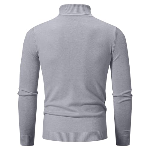 Men's Casual Slim Fit Basic Tops Knitted Lightweight Turtleneck Pullover Sweater Solid Color Button Down Sweaters2
