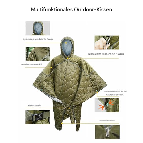 Couverture à capuche portable idéale pour le camping - 4