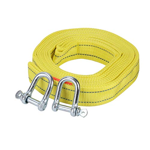 Trintion 5M Tow Rope 11000 Lb Towing Pull Strap Belt with 2 Shackles Heavy Duty Car Tow Rope Straps with Recovery Up to 5 Tonnes