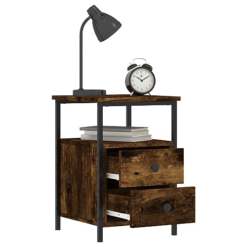 Table d'appoint stable en chêne fumé pour une chambre moderne