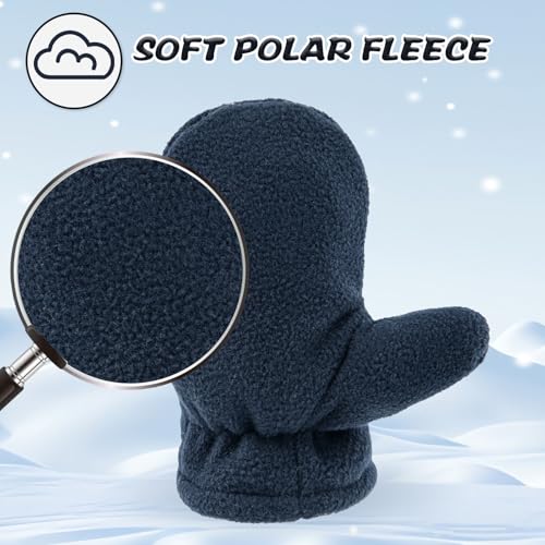 Image of BAVST Baby Toddler Winter Mittens Girls Warm Fleece Lined Gloves Kids Sherpa Lined Mittens for Boys