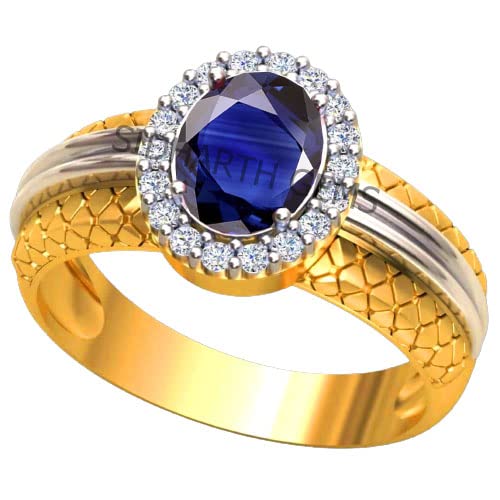 Bague saphir bleu en plaqué or ajustable à porter pour vos grandes occasions