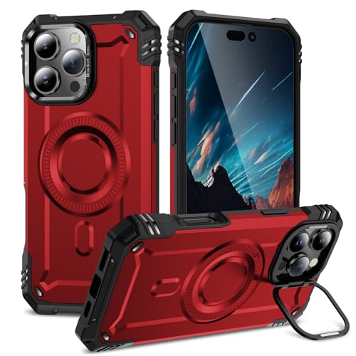Coque iPhone 17 Air rouge silicone rigide antichoc avec béquille arrière pour objectif photo