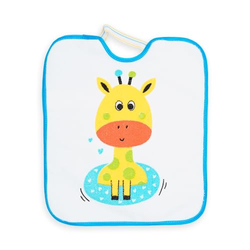 Ti TIN Lätzchen Baby ab 12 Monaten – Pack mit 4 wasserdichten Sabberlätzchen, Baumwoll-Frottee (73%) und Polyester (27%), maschinenwaschbar, mit elastischem Verschluss, ideal für Kindergarten