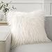 Phantoscope Decorative New Luxury Series Merino Style White Fur Throw Pillow Case Cushion Cover 18" x 18" 45cm x 45cm