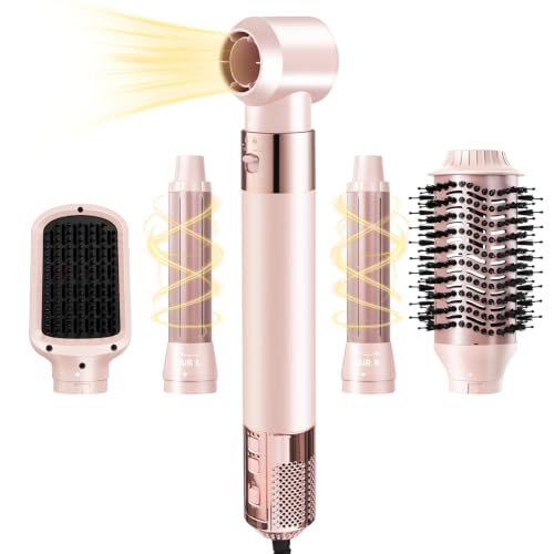 HIPPIH Blow Dryer Brush Set - 5 in 1 Hair Styler, 110,000 RPM Hot Air Brush