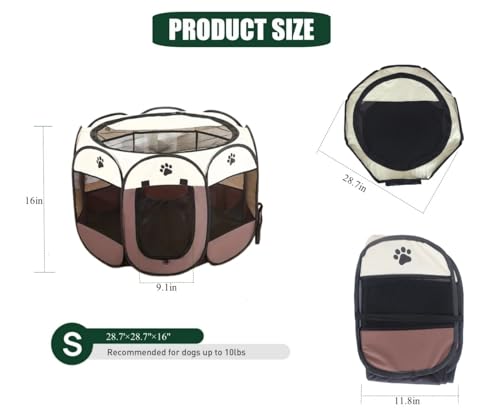 Tecageaon Cercadinho portátil dobrável para animais de estimação, caneta para exercícios, canil, ten