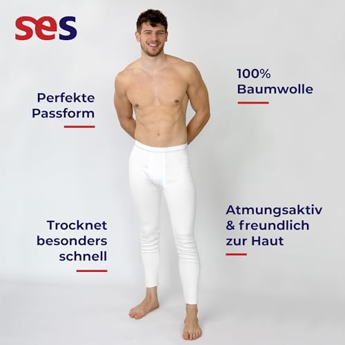 Pack de 2 caleçons longs hommes coton en côtes doubles SES - 2