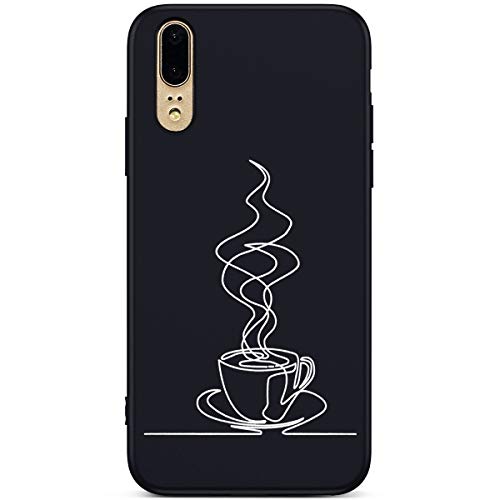 JCKHM Compatible with Huawei P20 Silicone Case Fashion Matte TPU Silicone Soft Cover Protective Cover coffee