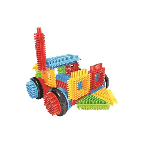Miniland - Pegy Bricks: Vroom Ride - Gioco di costruzione per bambini con 22 pezzi per assemblare un'auto, stimola l'immaginazione, la motricità e il gioco simbolico, dai 2 anni