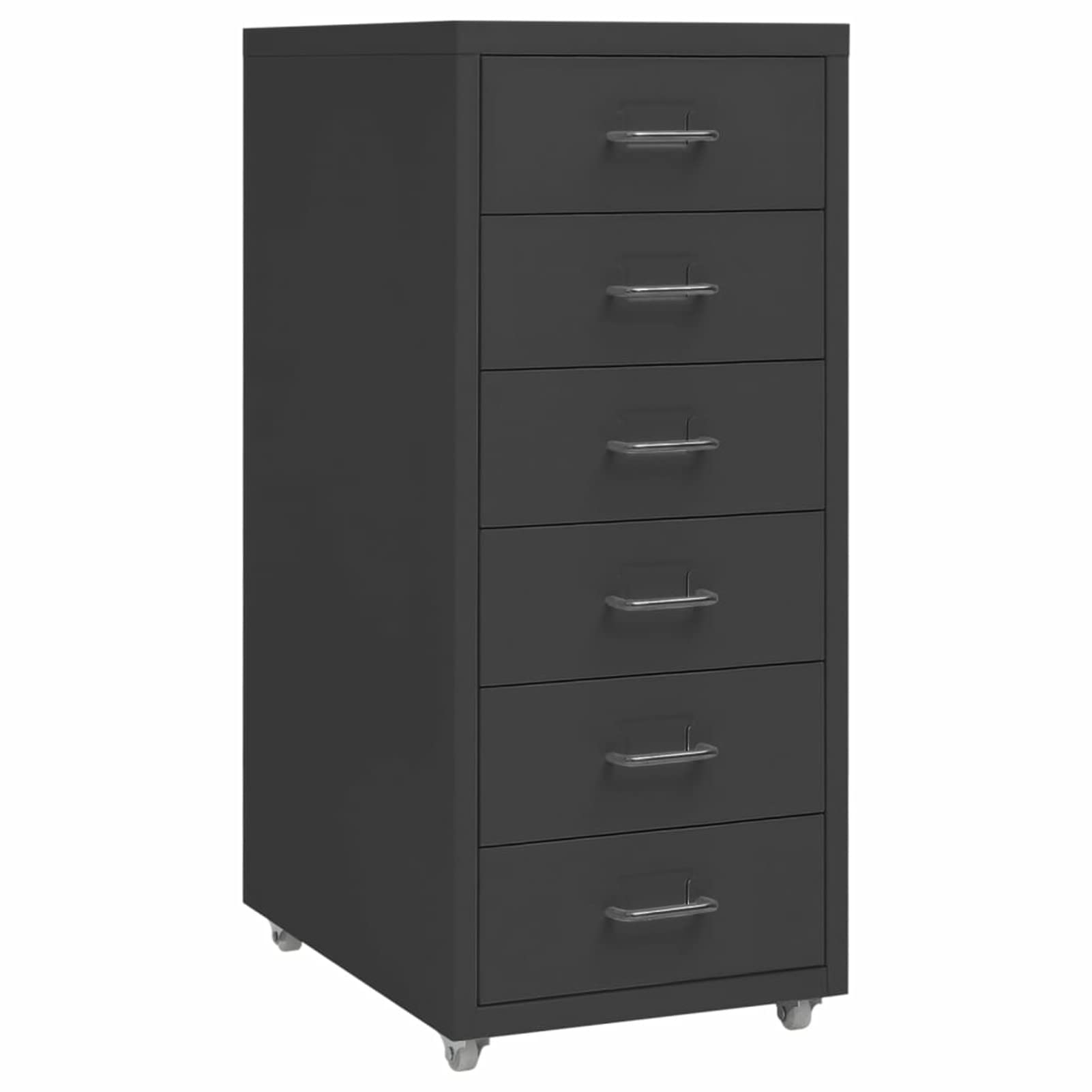 Schedario Mobile Antracite 28x41x69 cm in Metallo,Cassettiera, Mobiletto da Ufficio con Serratura,Regolabile per Cartelle Sospese, Superficie Testurizzata, per Ufficio, Studio