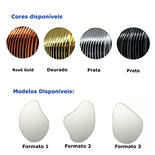 Espelho Orgânico Com Moldura 0,60 X 0,80 -modelo Orgânico G2 (Dourado)