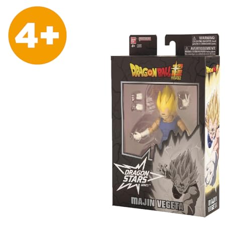 BANDAI - Dragon Ball Z - Figurine articulée Dragon Stars 17 cm - Majin Vegeta - Licence Officielle Dragon Ball - Figurine articulée Majin Vegeta - Jouet Enfant 4 Ans et + - 40731