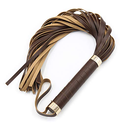 chenyesun Fouet de Cheval Cravache d'équitation Flogger Fouet en Cuir de Sport Cosplay Scène Prop Jeu de Fouet Gerte pour Accessoires de Costume Cover