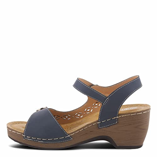 PATRIZIA Sandália feminina Spring Step Shantay Wedge – Sandálias femininas com fecho de fivela no to
