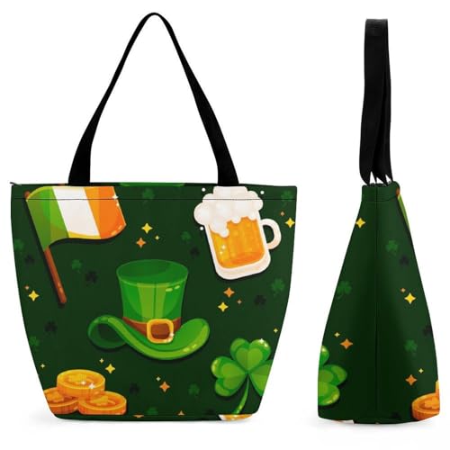 Sac à main bière et trèfle à grande capacité et bandoulière ergonomique