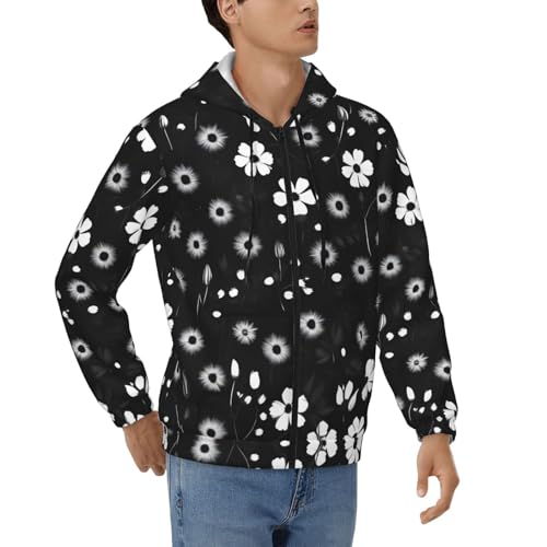 Sweat à capuche zippé homme style floral pour un look original